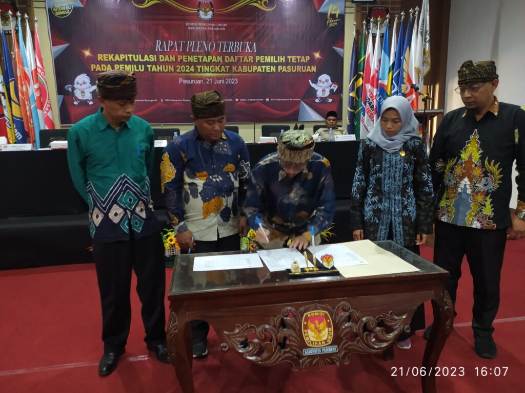 Kpu Tetapkan Dpt Pemilu Tahun Tingkat Kabupaten Pasuruan